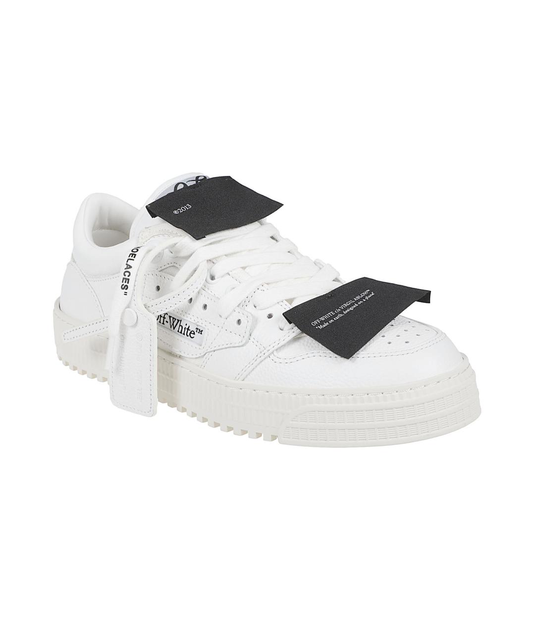 OFF-WHITE Белые кожаные низкие кроссовки / кеды, фото 2