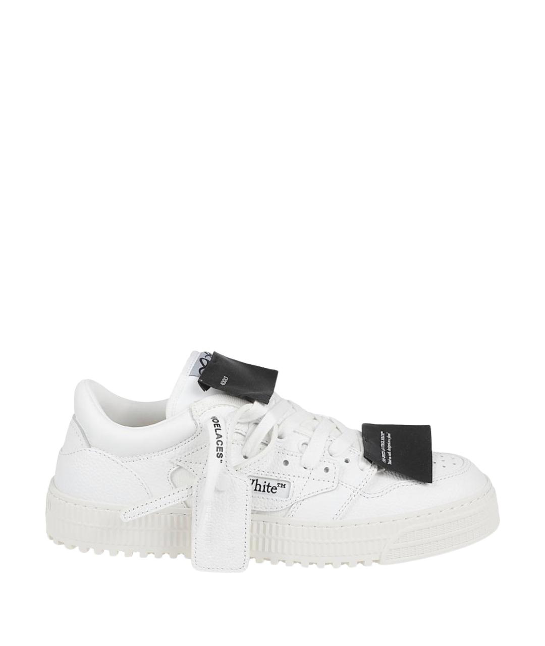 OFF-WHITE Белые кожаные низкие кроссовки / кеды, фото 1