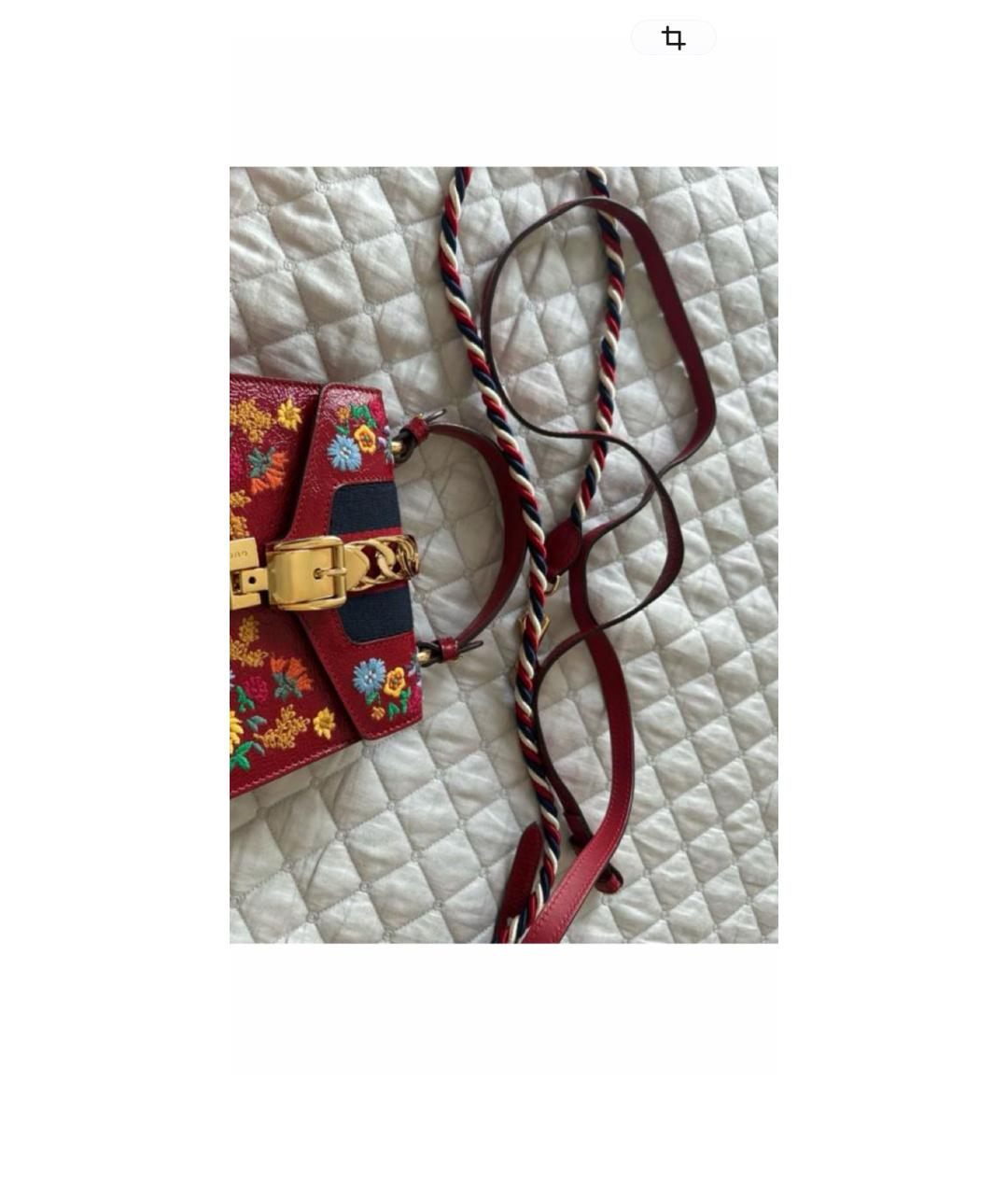 GUCCI Бордовая кожаная сумка с короткими ручками, фото 7
