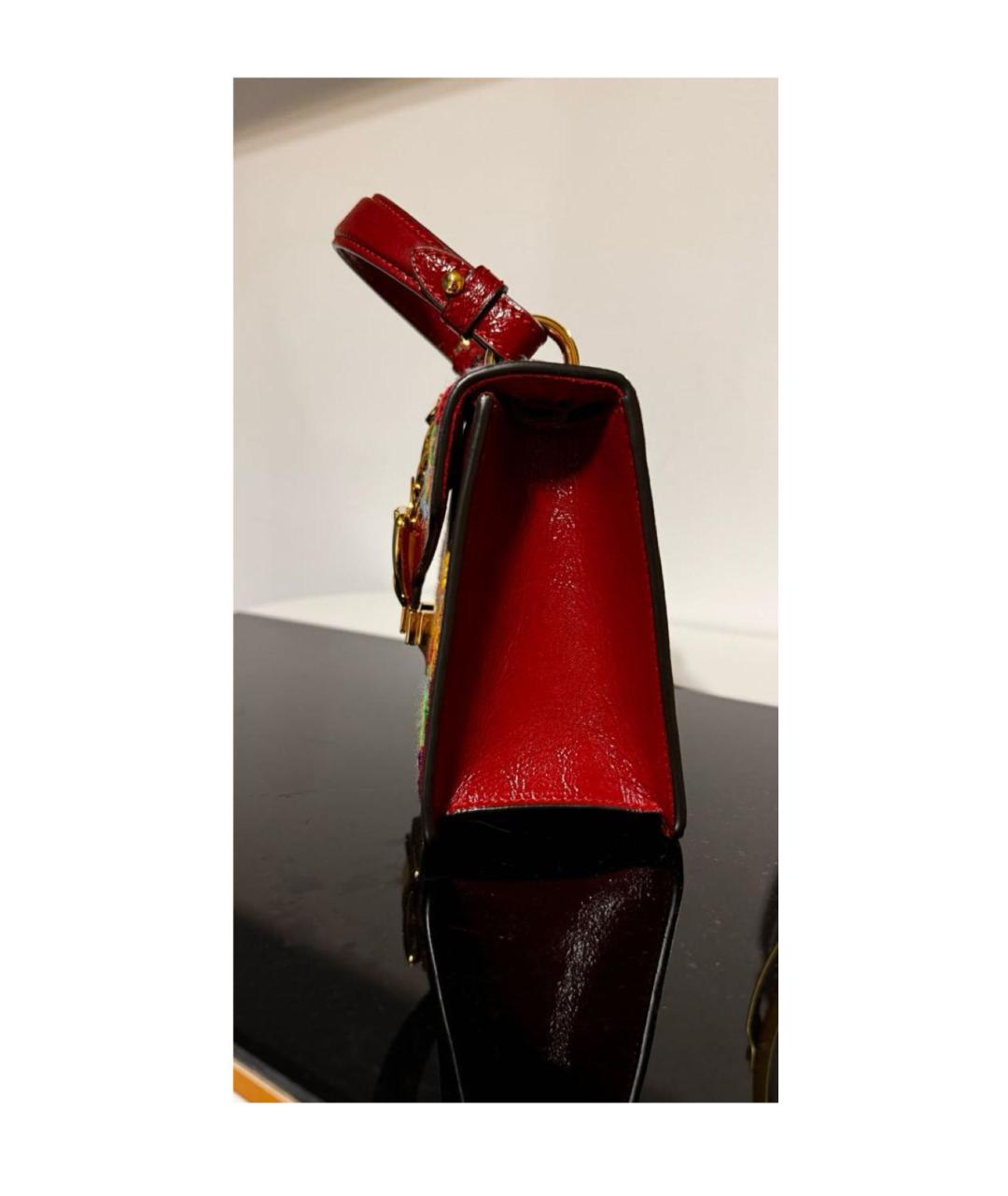 GUCCI Бордовая кожаная сумка с короткими ручками, фото 3