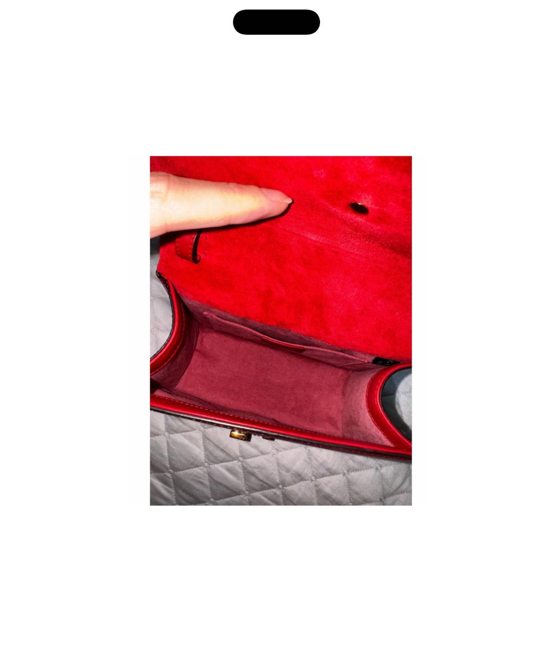 GUCCI Бордовая кожаная сумка с короткими ручками, фото 4