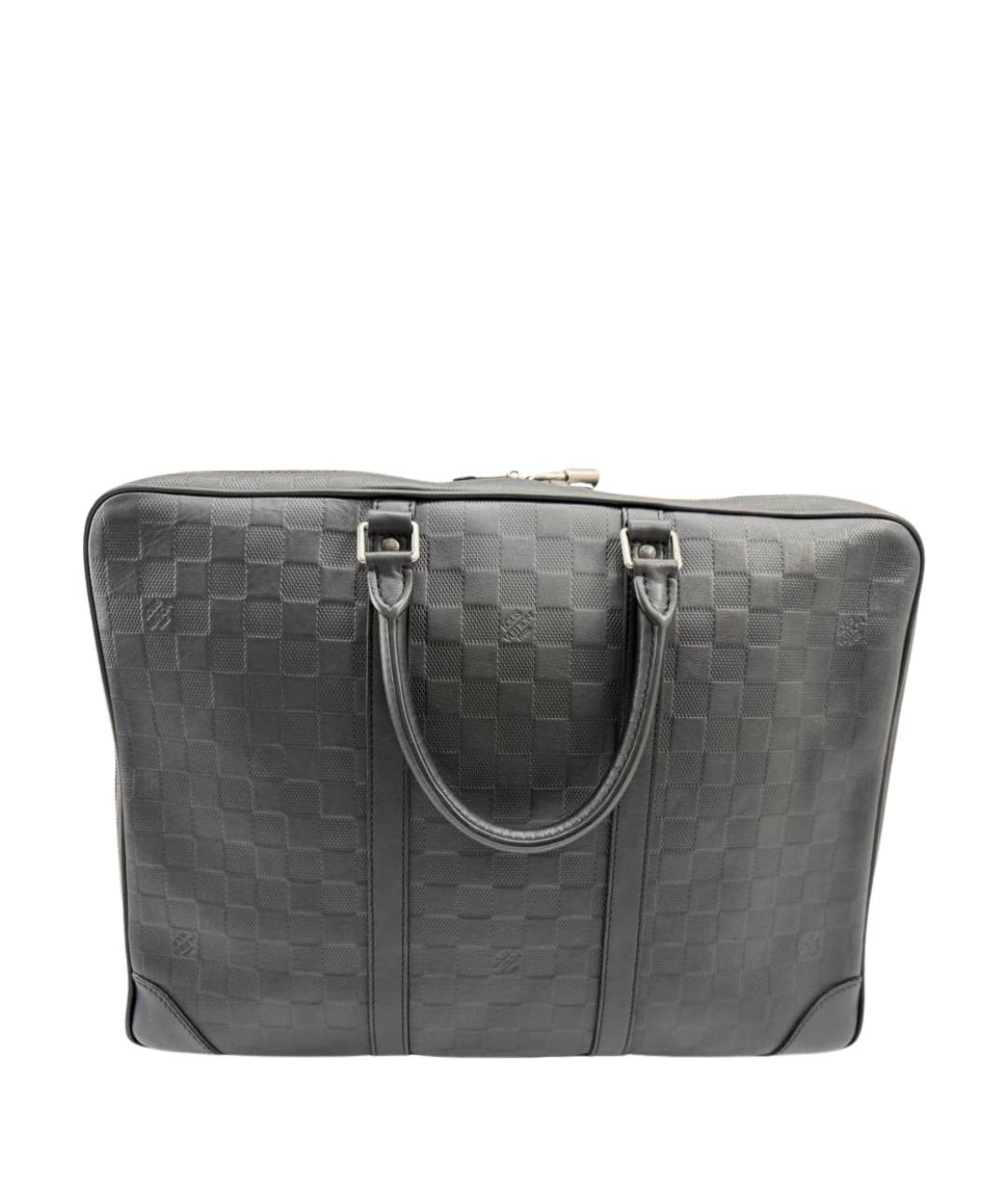 LOUIS VUITTON Черный кожаный портфель, фото 1