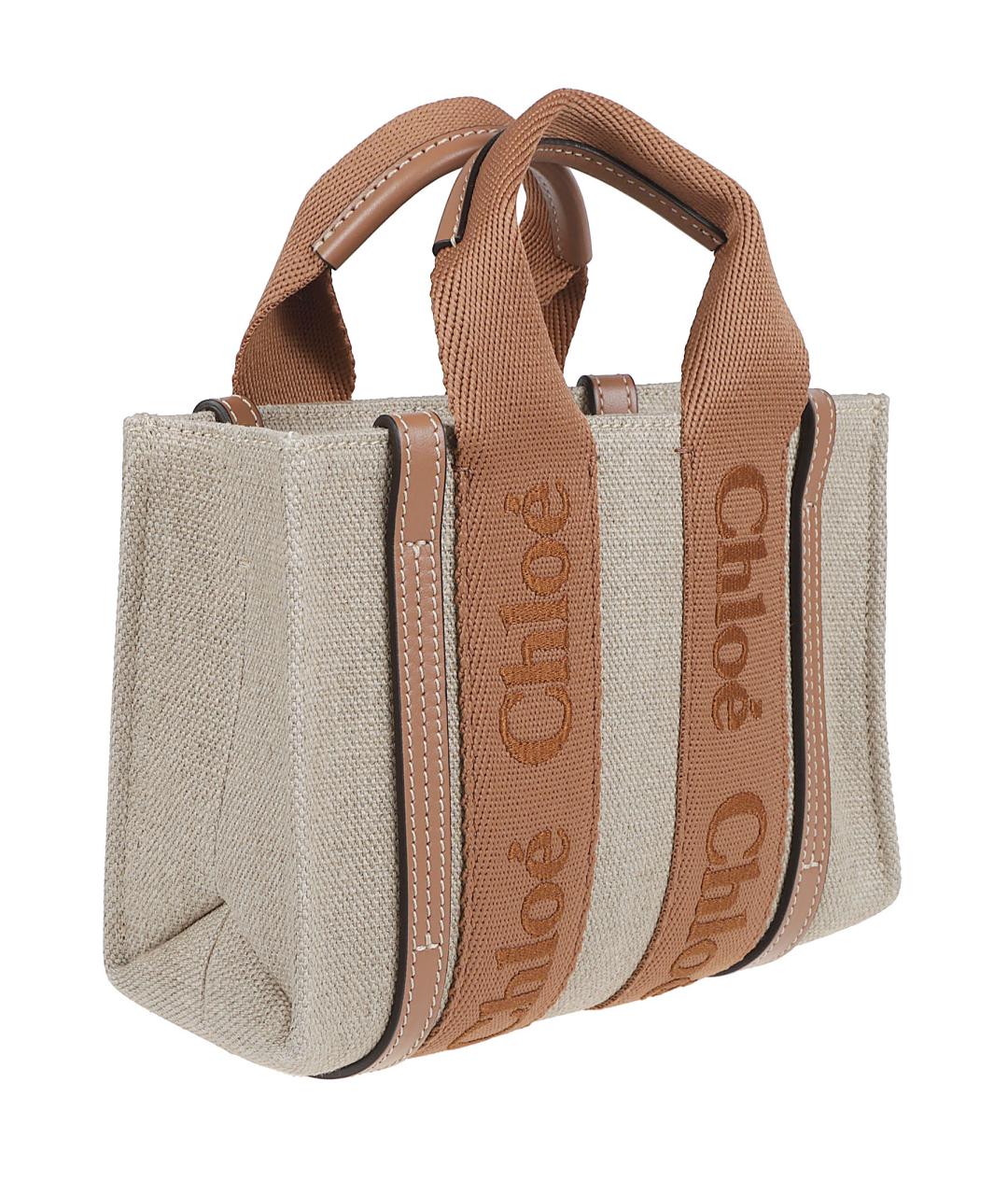 CHLOE Бежевая тканевая сумка тоут, фото 3