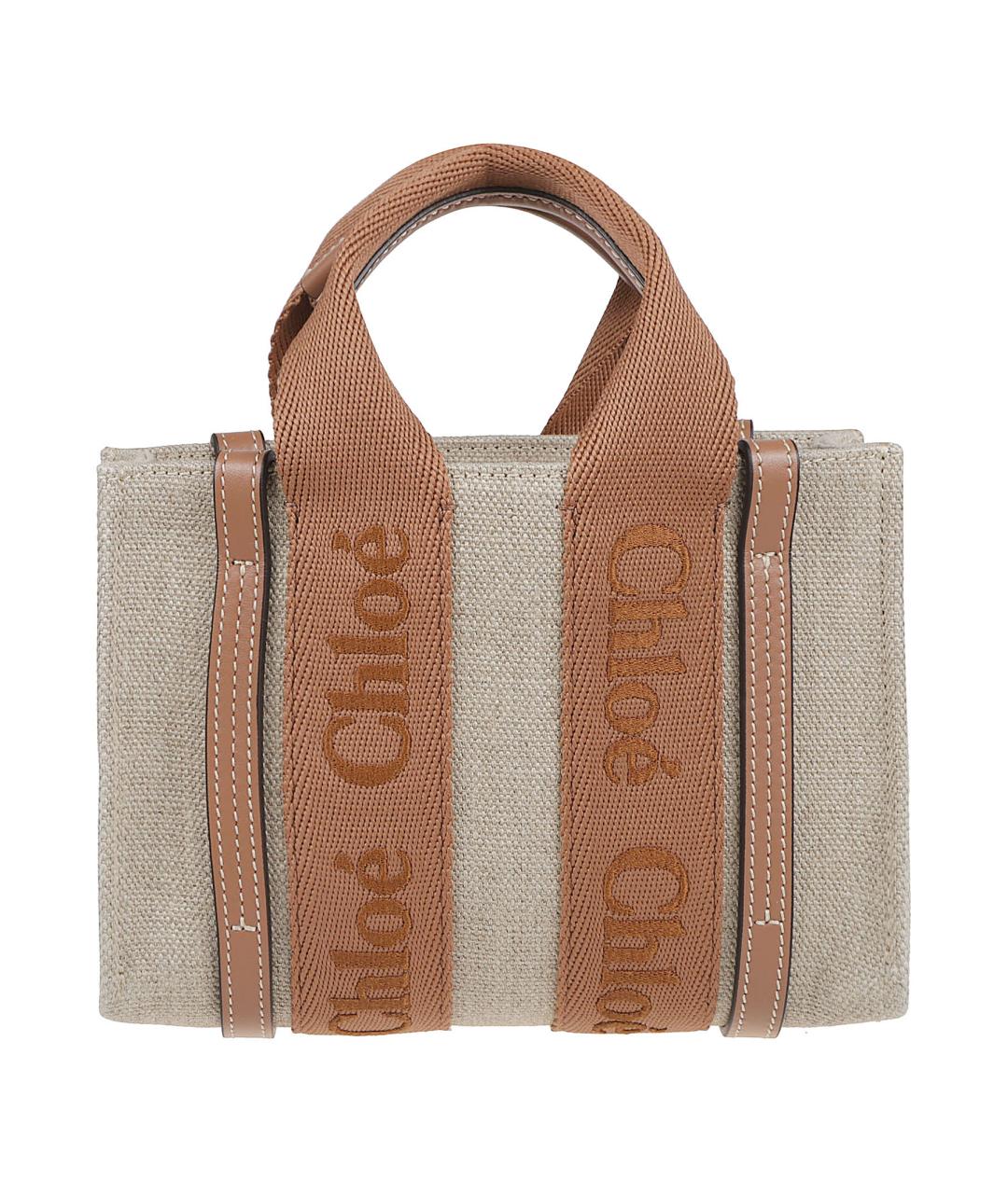 CHLOE Бежевая тканевая сумка тоут, фото 2