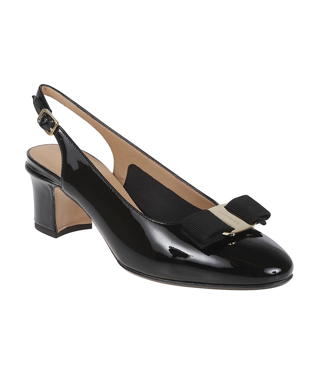 FERRAGAMO Черные туфли из лакированной кожи, фото 2