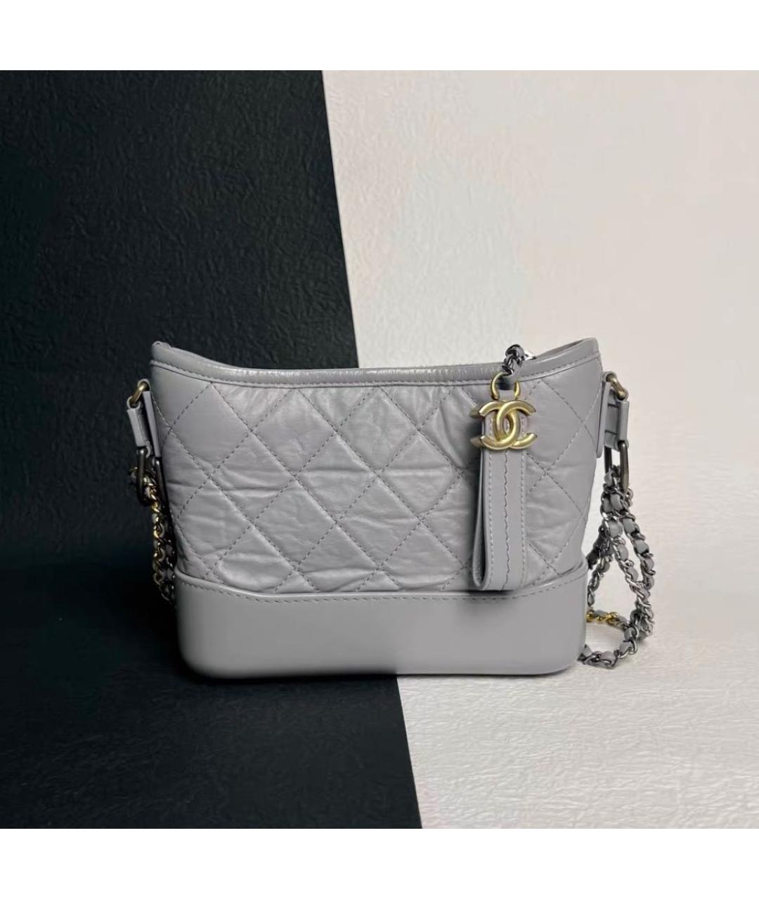 CHANEL Серая кожаная сумка через плечо, фото 5
