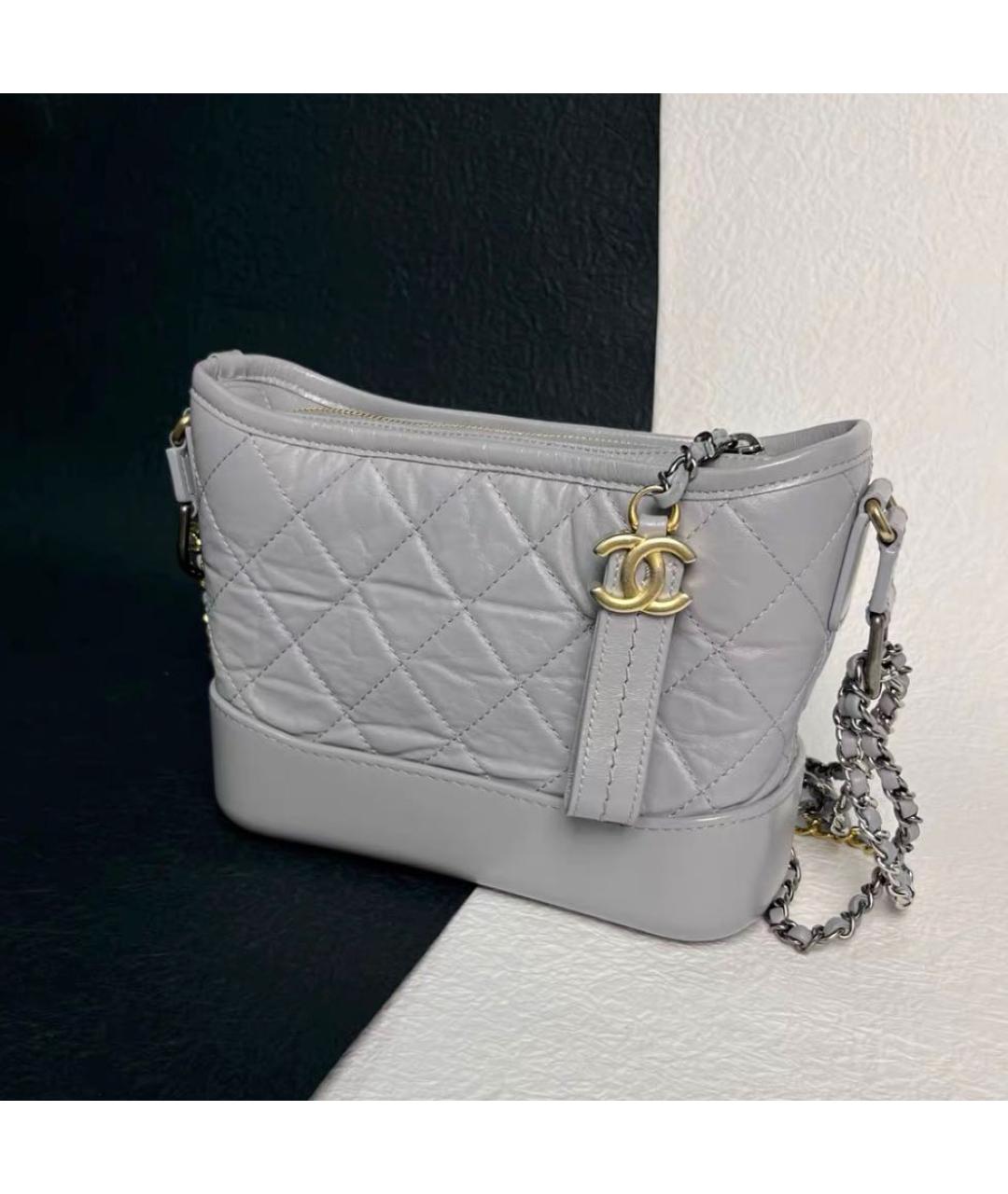 CHANEL Серая кожаная сумка через плечо, фото 2
