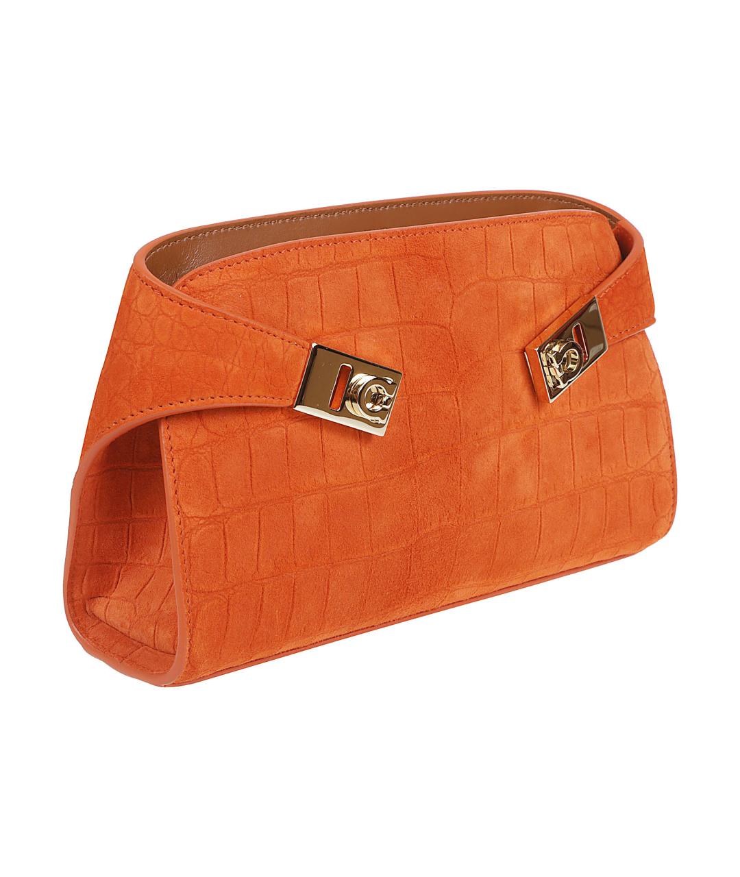 FERRAGAMO Оранжевая замшевая сумка через плечо, фото 3