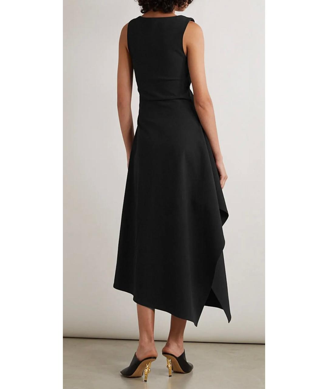 BOTTEGA VENETA Черное хлопко-эластановое коктейльное платье, фото 3