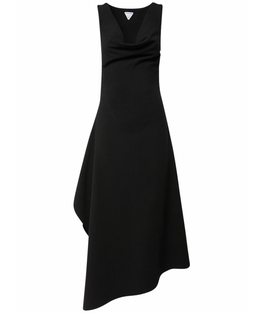 BOTTEGA VENETA Черное хлопко-эластановое коктейльное платье, фото 1