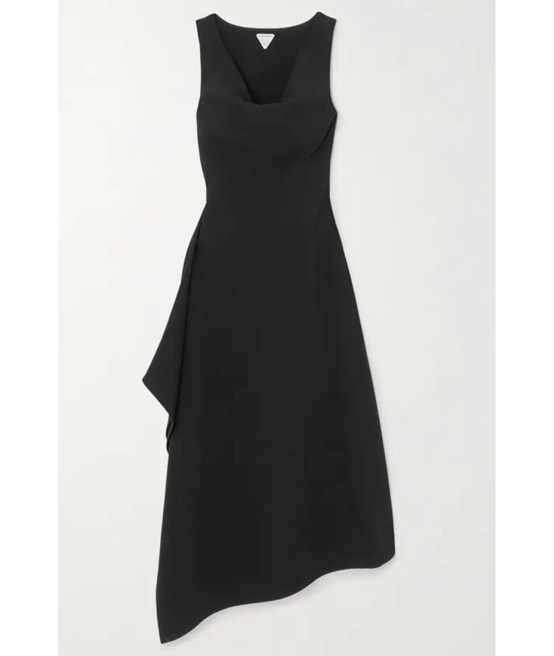 BOTTEGA VENETA Черное хлопко-эластановое коктейльное платье, фото 8