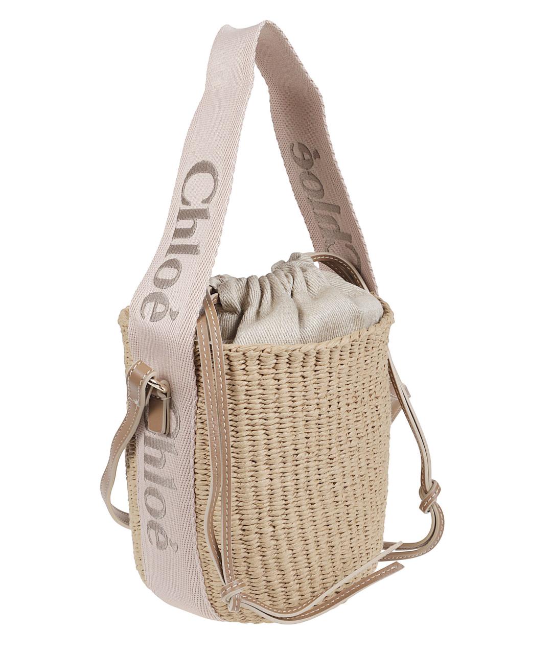 CHLOE Бежевая пелетеная сумка тоут, фото 3