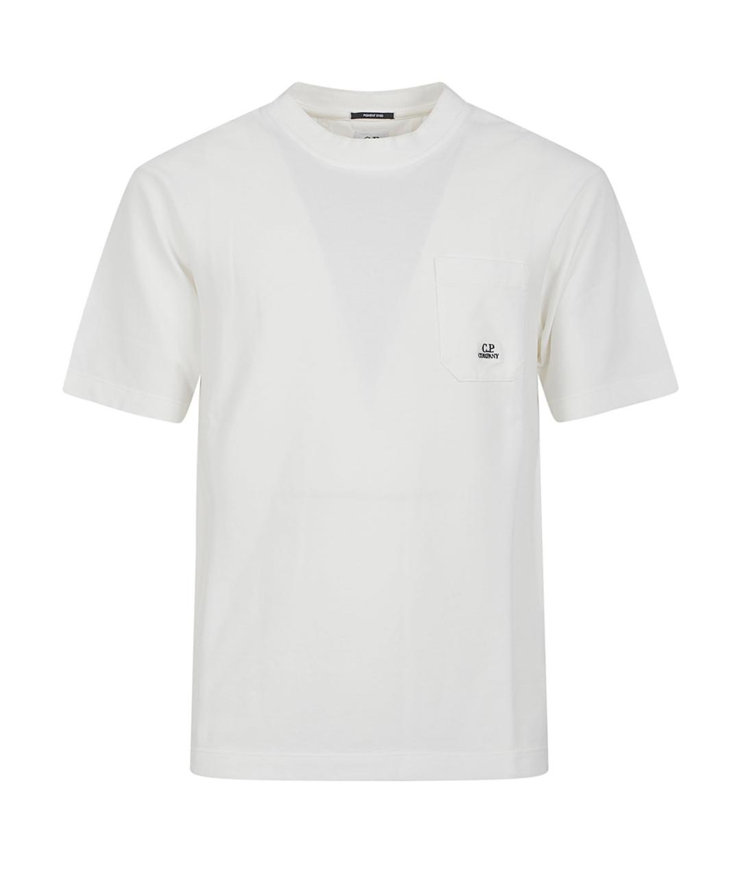 CP COMPANY Белая хлопковая футболка, фото 1