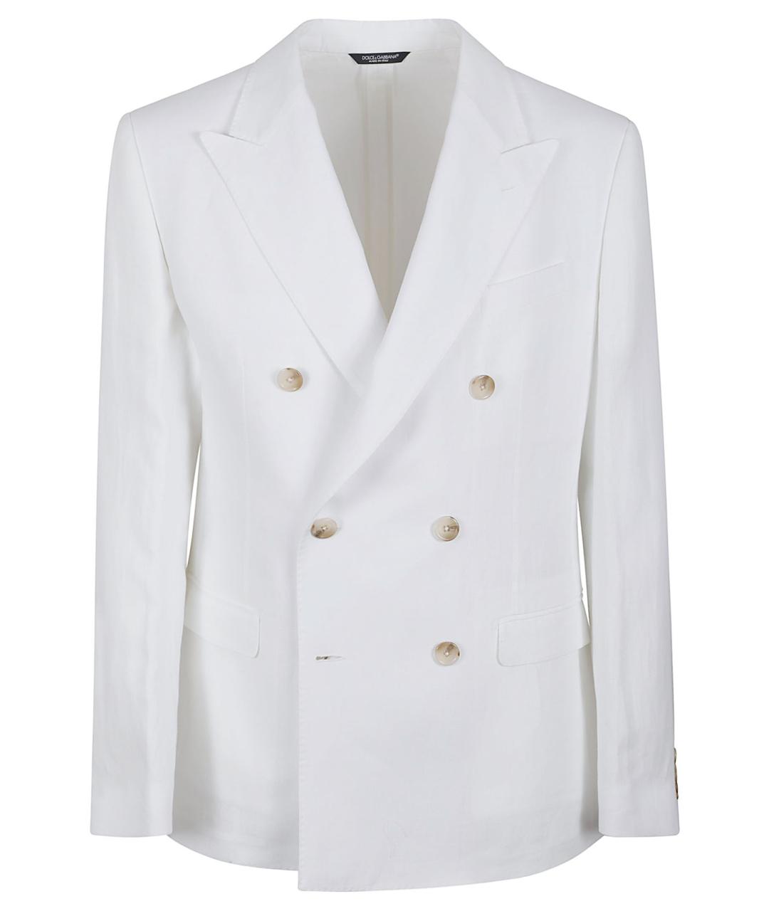 DOLCE&GABBANA Белый льняной пиджак, фото 1