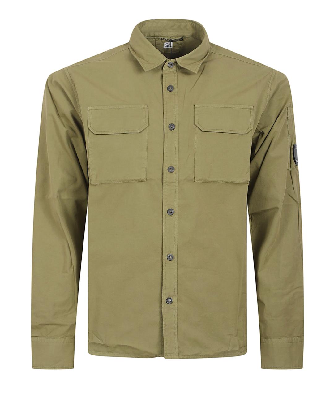 CP COMPANY Хаки хлопковая кэжуал рубашка, фото 1