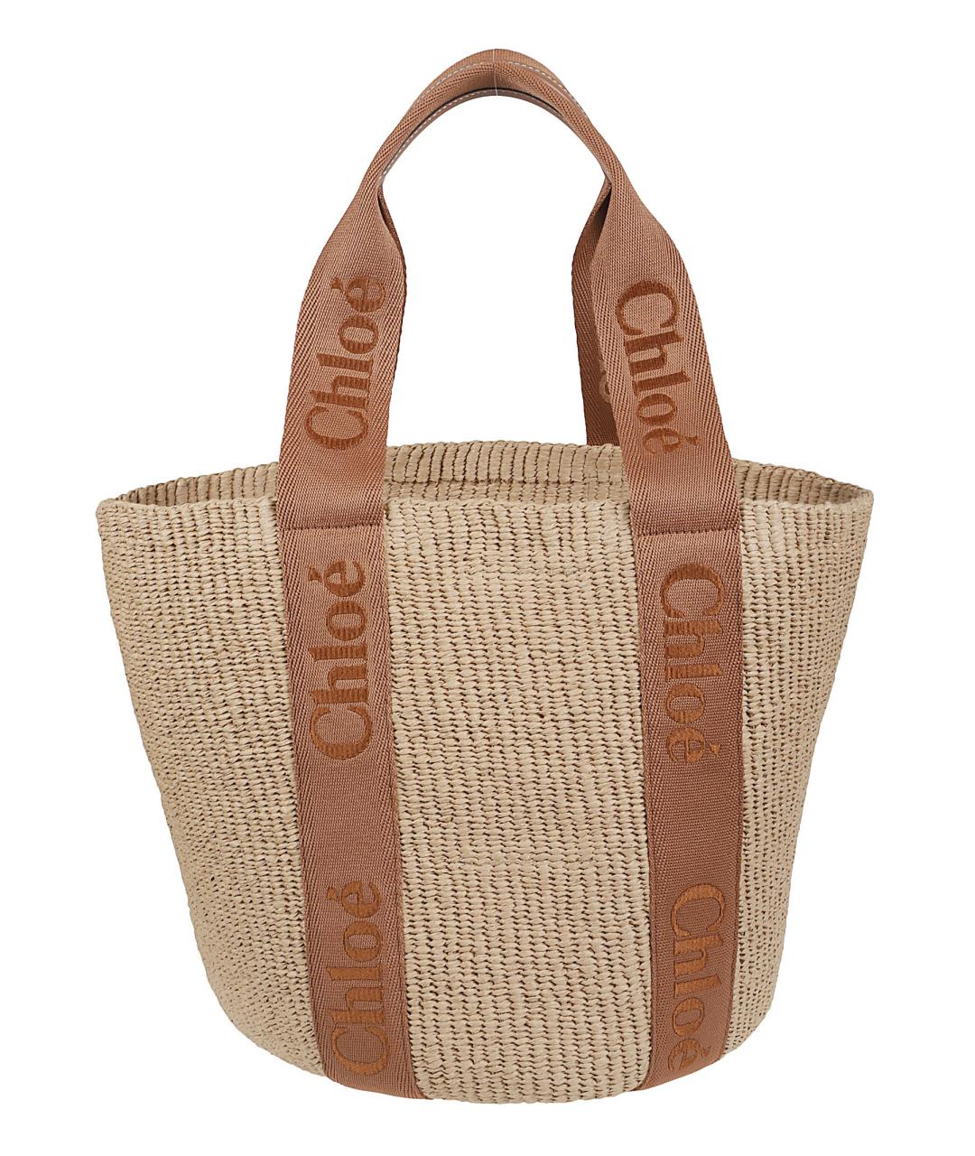 CHLOE Бежевая пелетеная сумка тоут, фото 2
