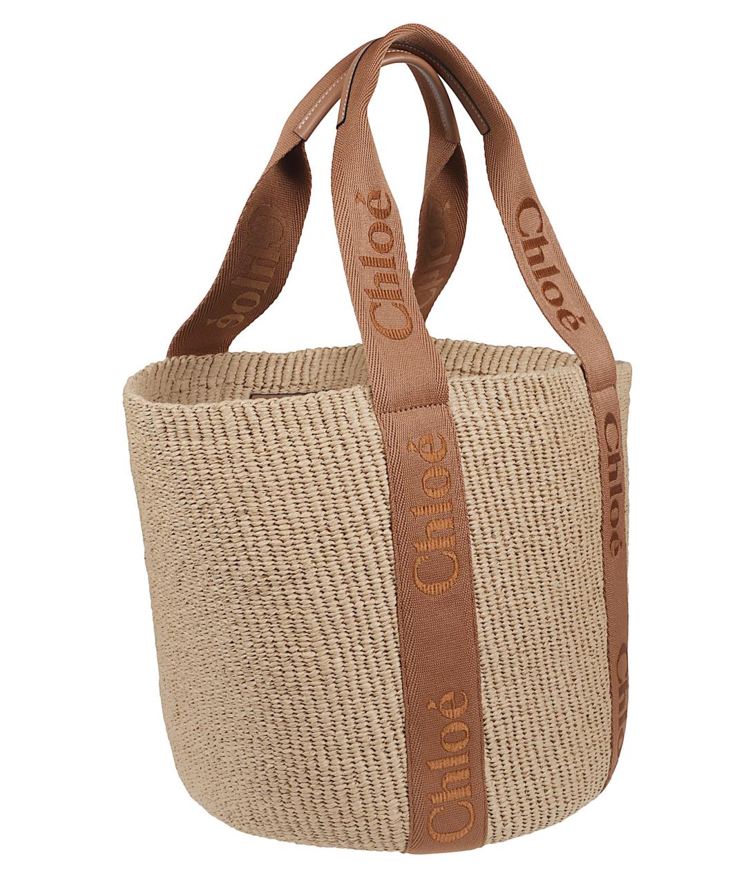 CHLOE Бежевая пелетеная сумка тоут, фото 3