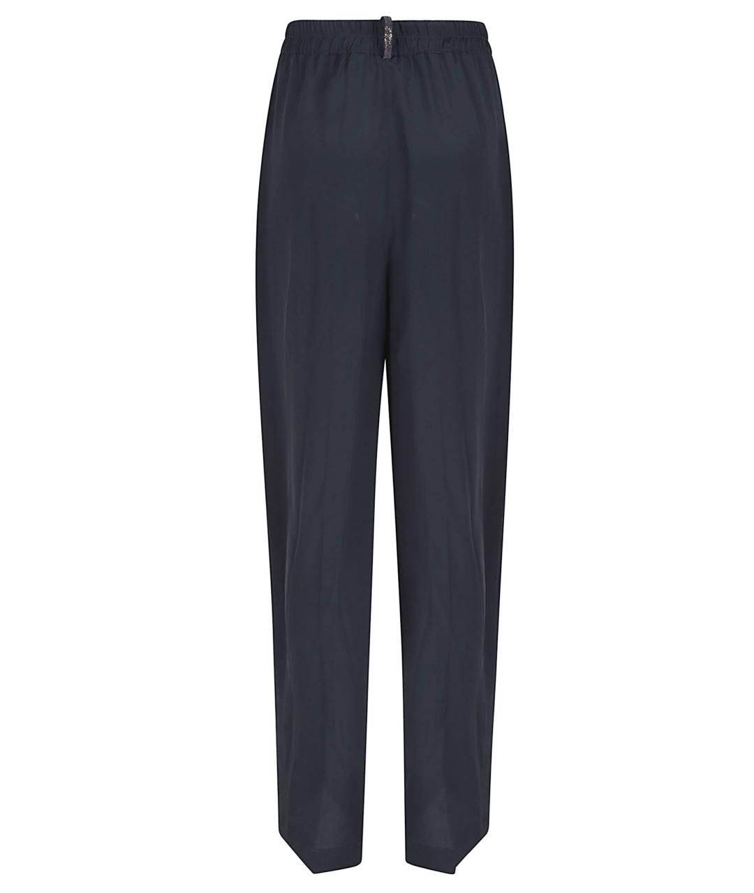 FABIANA FILIPPI Темно-синие ацетатные прямые брюки, фото 3