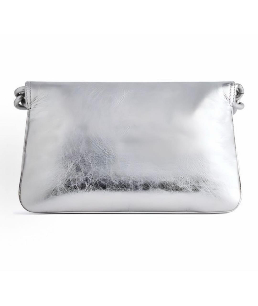BALENCIAGA Серебряная кожаная сумка через плечо, фото 2