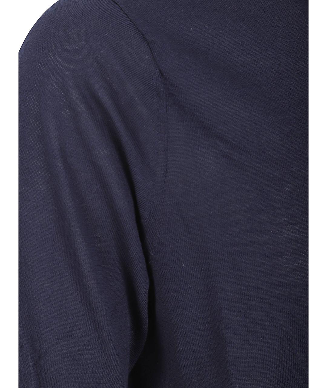 BALLANTYNE Темно-синее хлопковое поло с коротким рукавом, фото 2