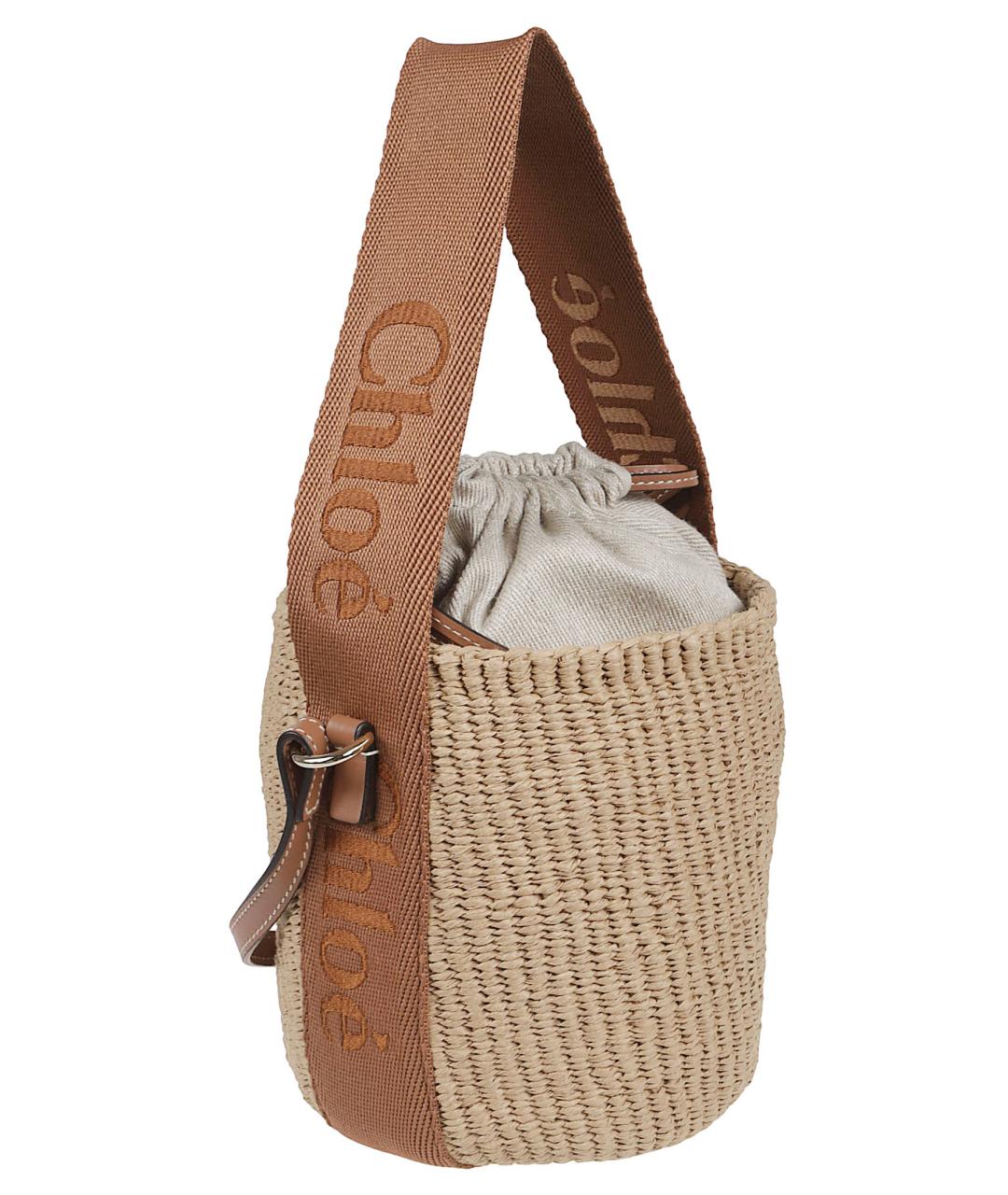 CHLOE Бежевая пелетеная сумка тоут, фото 3