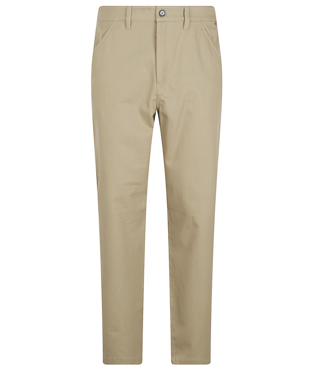 BURBERRY Бежевые хлопковые повседневные брюки, фото 1