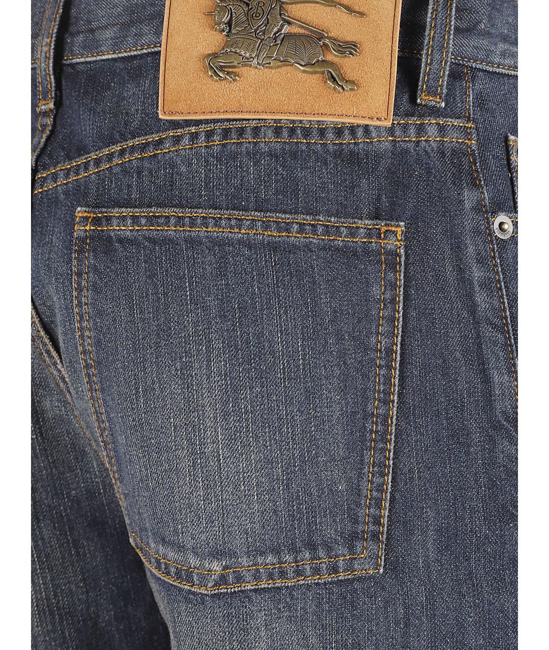 BURBERRY Синие хлопковые прямые джинсы, фото 2