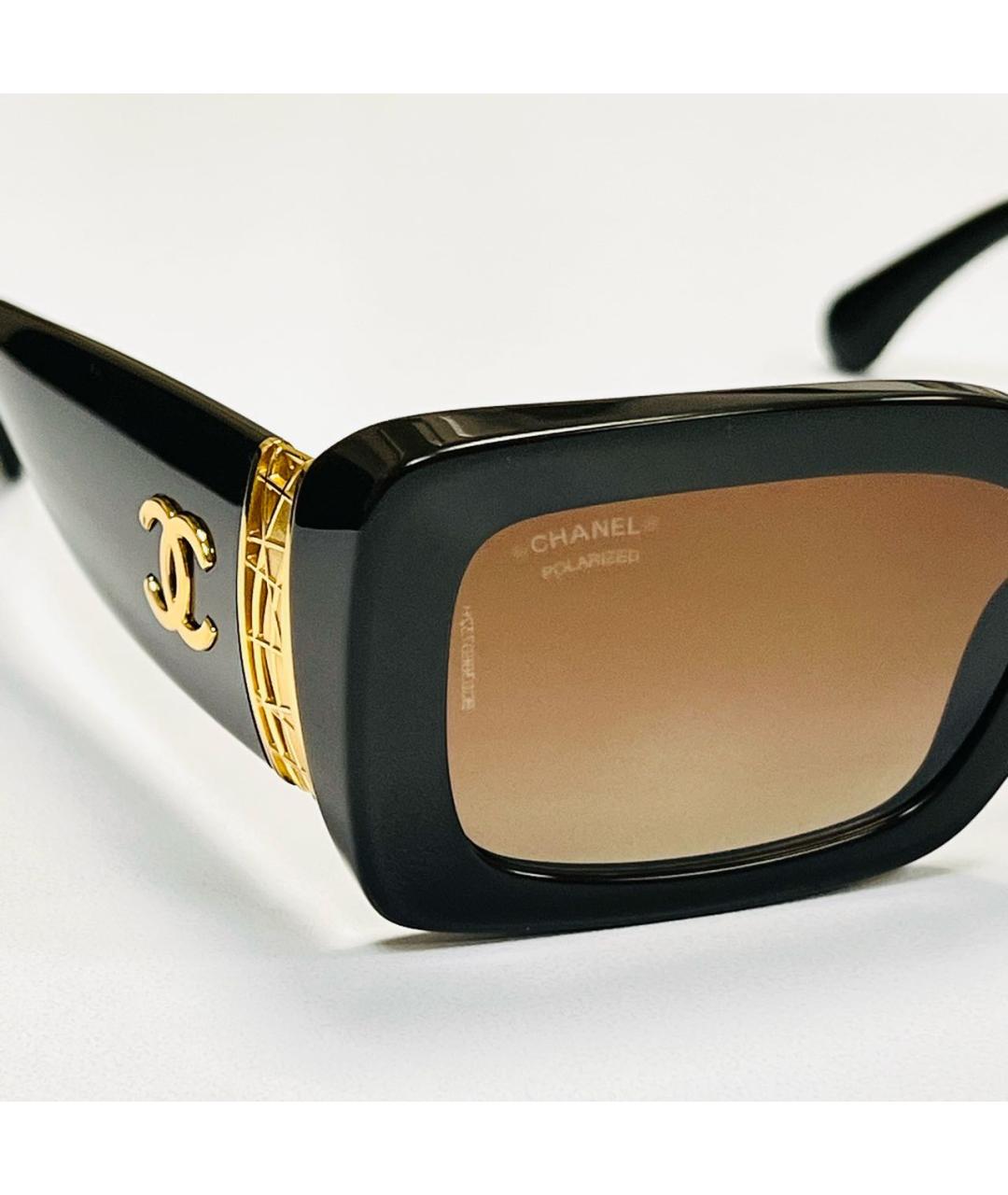 CHANEL Коричневые пластиковые солнцезащитные очки, фото 8
