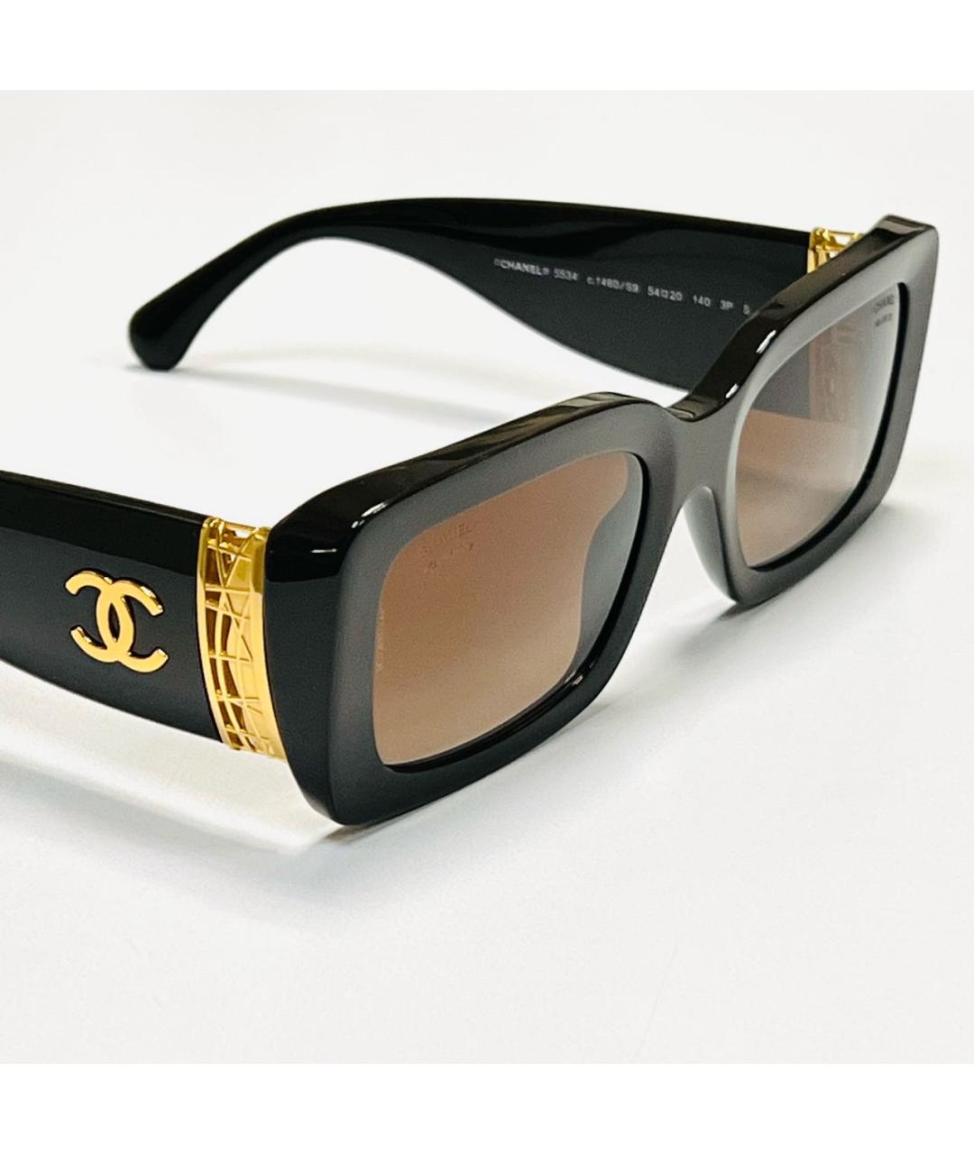 CHANEL Коричневые пластиковые солнцезащитные очки, фото 3