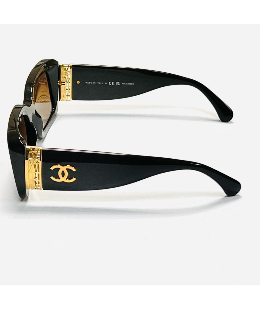 CHANEL Коричневые пластиковые солнцезащитные очки, фото 7