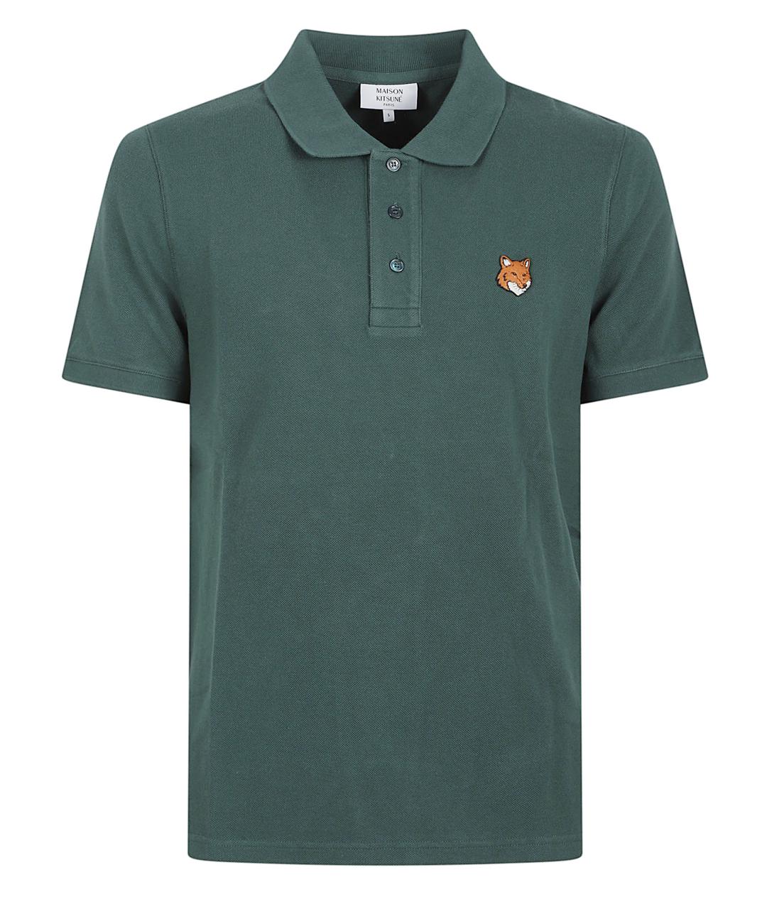 MAISON KITSUNE Зеленые хлопковое поло с коротким рукавом, фото 1