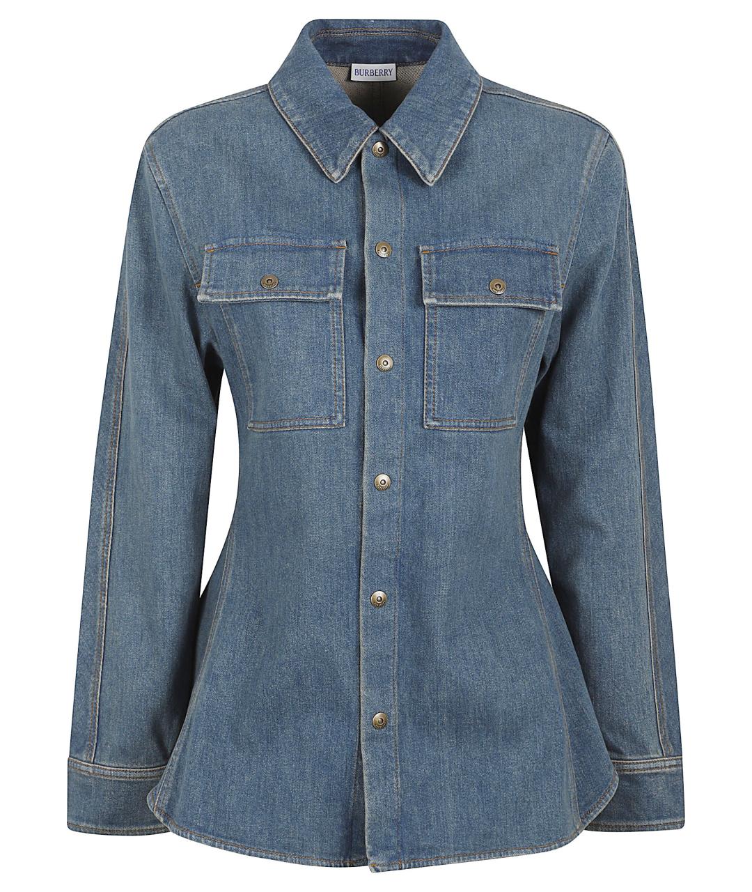 BURBERRY Синяя хлопковая рубашка, фото 1