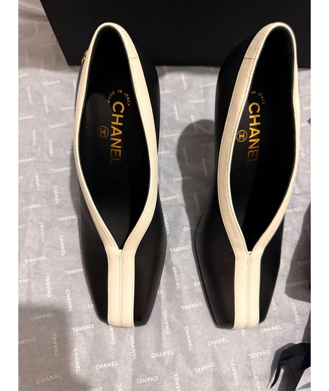 CHANEL Черные кожаные туфли, фото 2