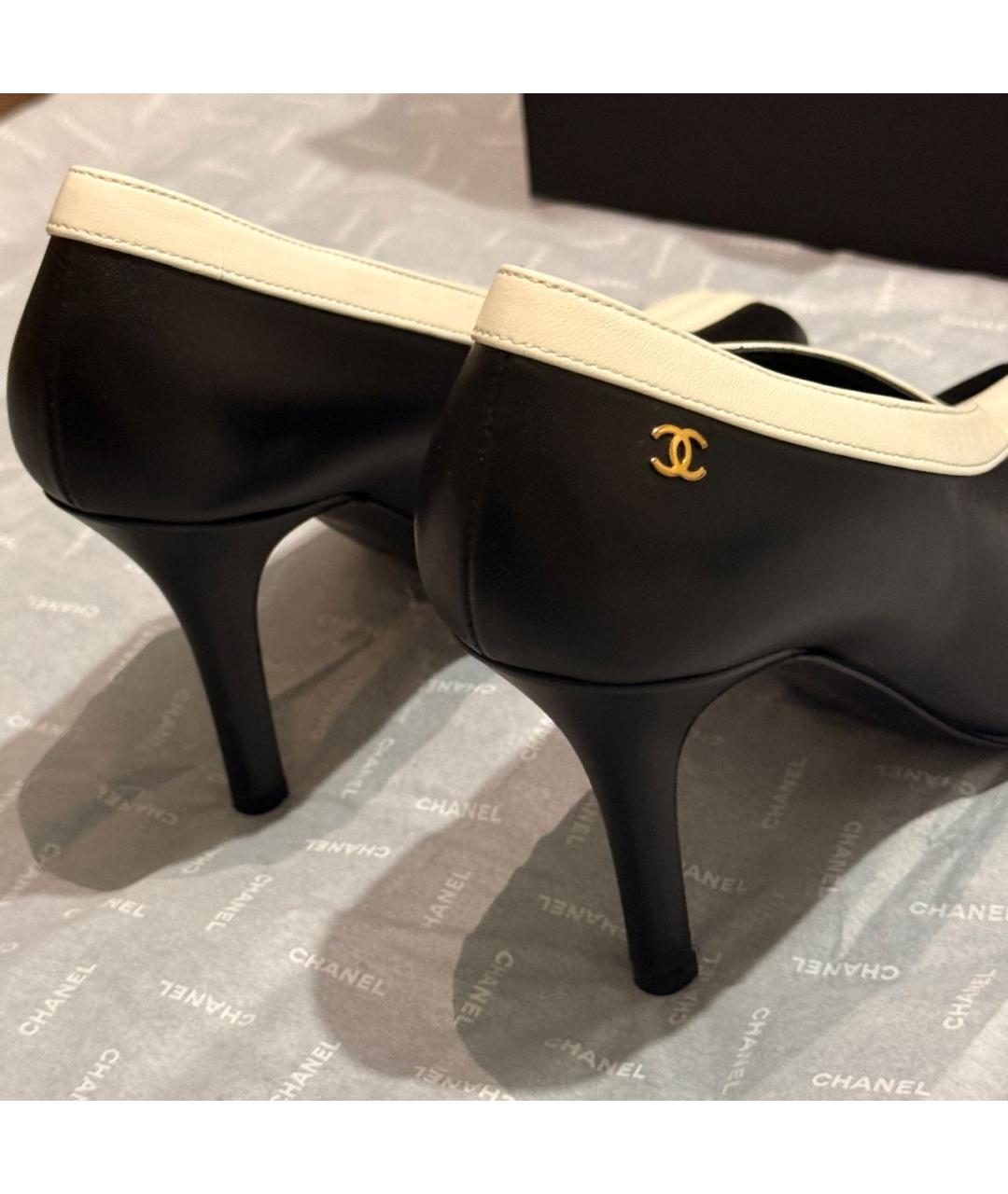 CHANEL Черные кожаные туфли, фото 7