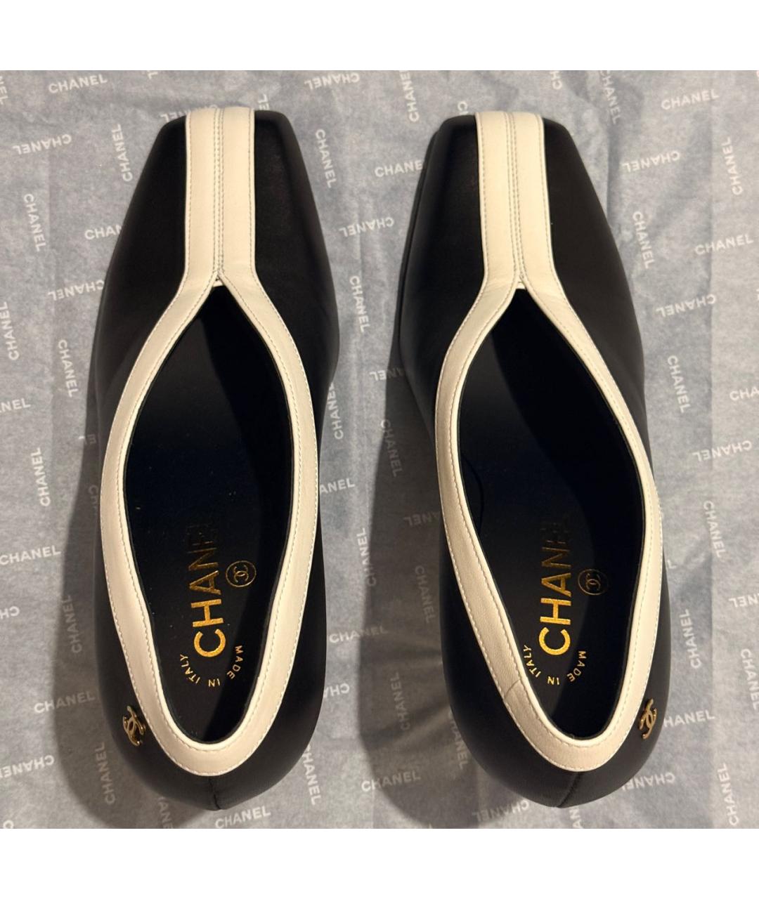 CHANEL Черные кожаные туфли, фото 3