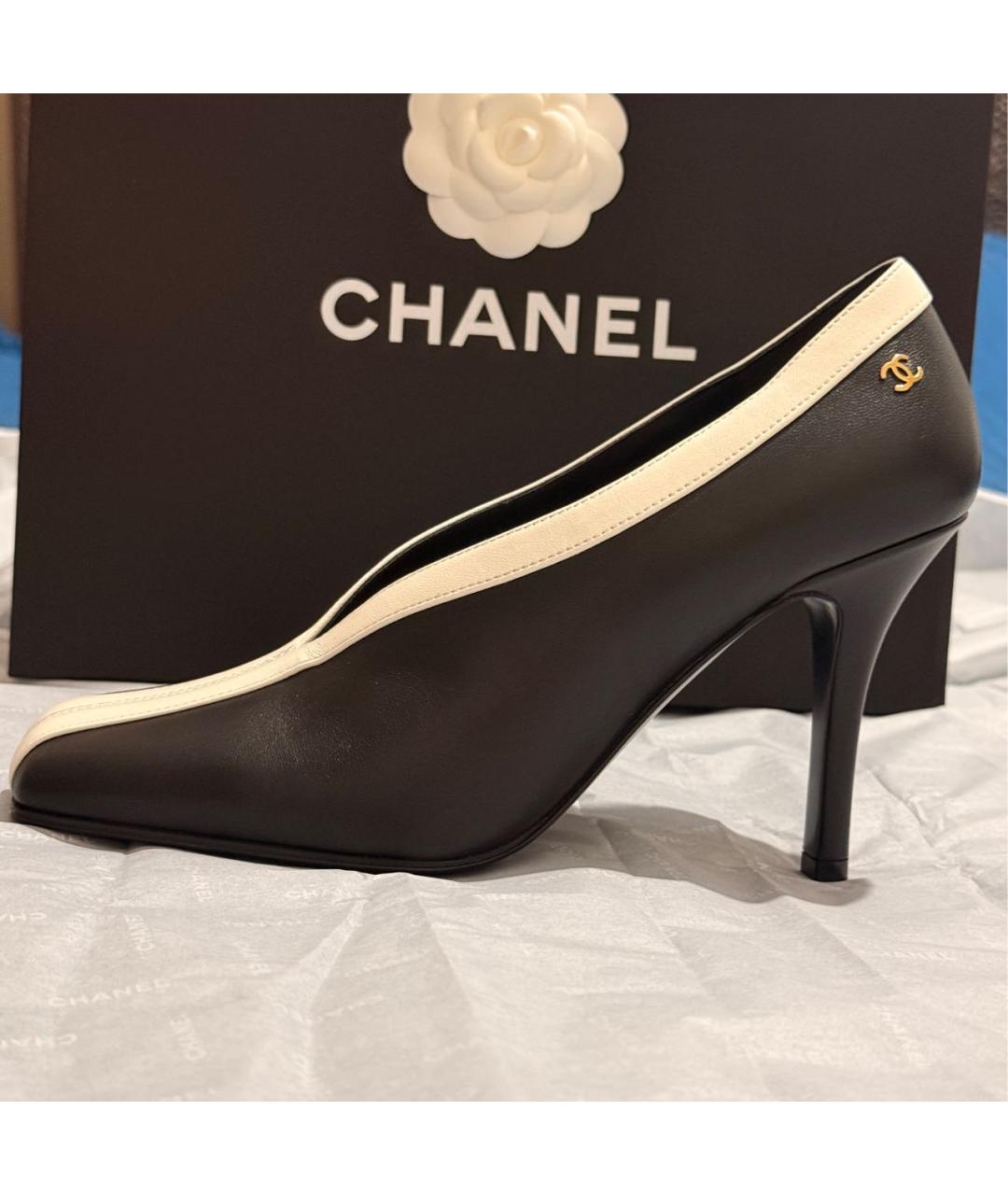 CHANEL Черные кожаные туфли, фото 8