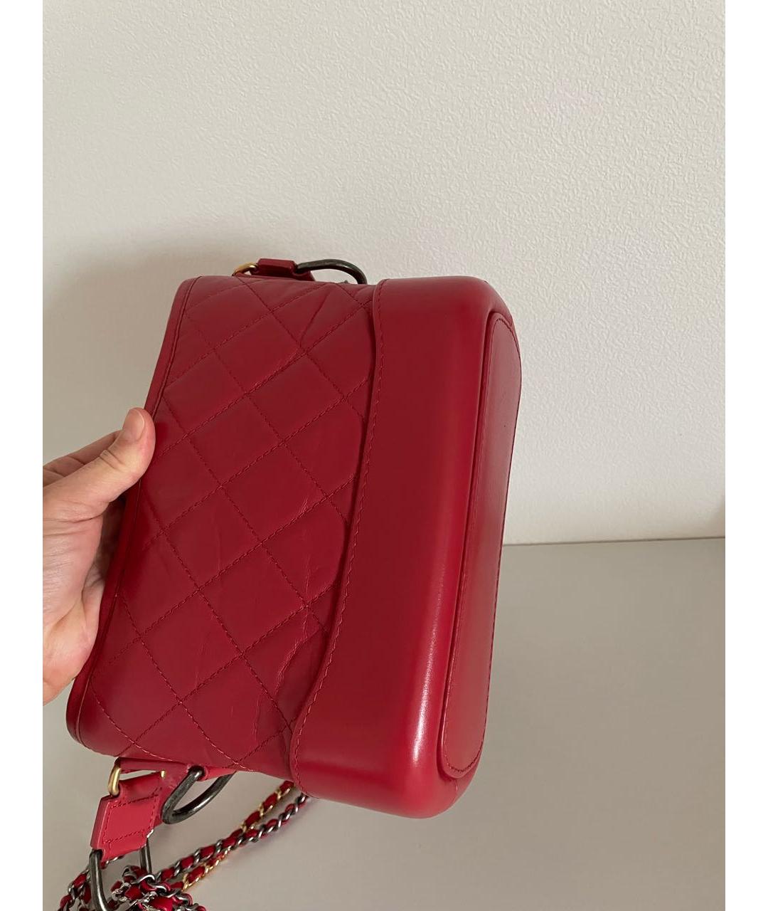 CHANEL Красная кожаная сумка через плечо, фото 5