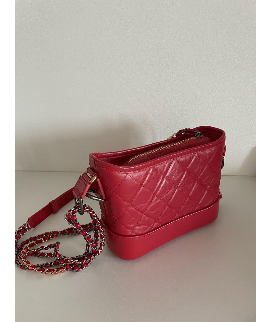 CHANEL Красная кожаная сумка через плечо, фото 4