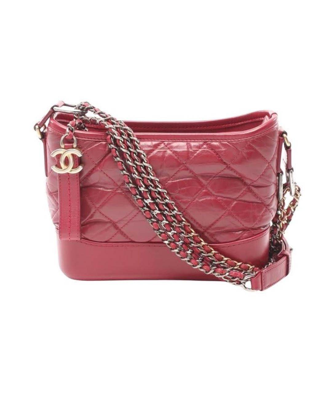 CHANEL Красная кожаная сумка через плечо, фото 1