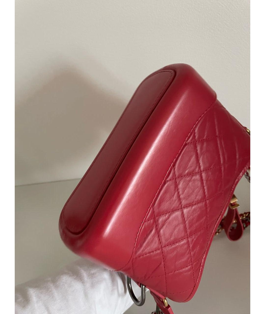 CHANEL Красная кожаная сумка через плечо, фото 6