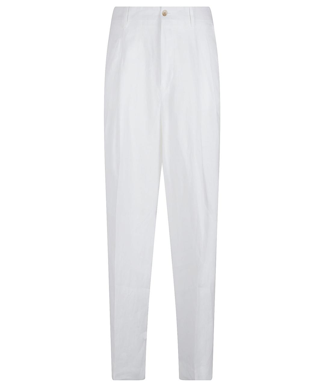 DOLCE&GABBANA Белые льняные повседневные брюки, фото 1
