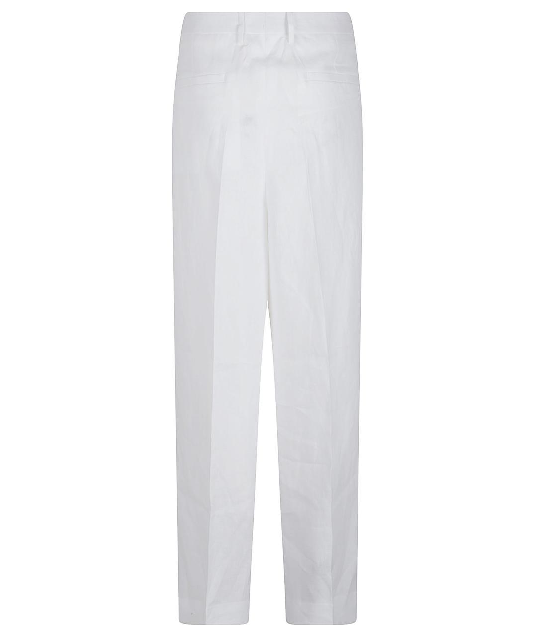 DOLCE&GABBANA Белые льняные повседневные брюки, фото 3
