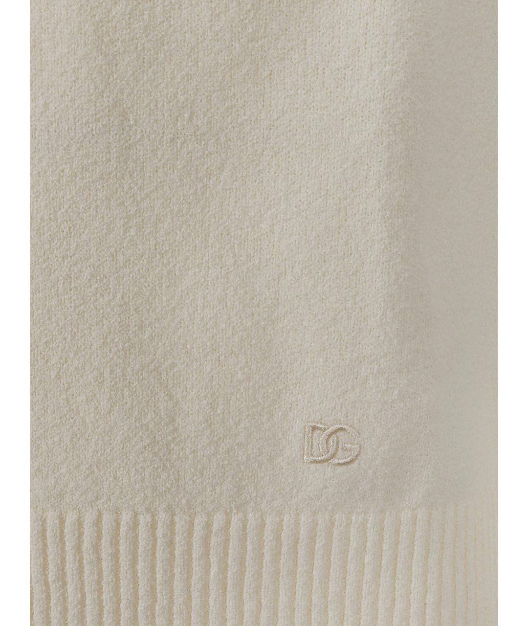 DOLCE&GABBANA Бежевое хлопко-полиэстеровое поло с коротким рукавом, фото 2