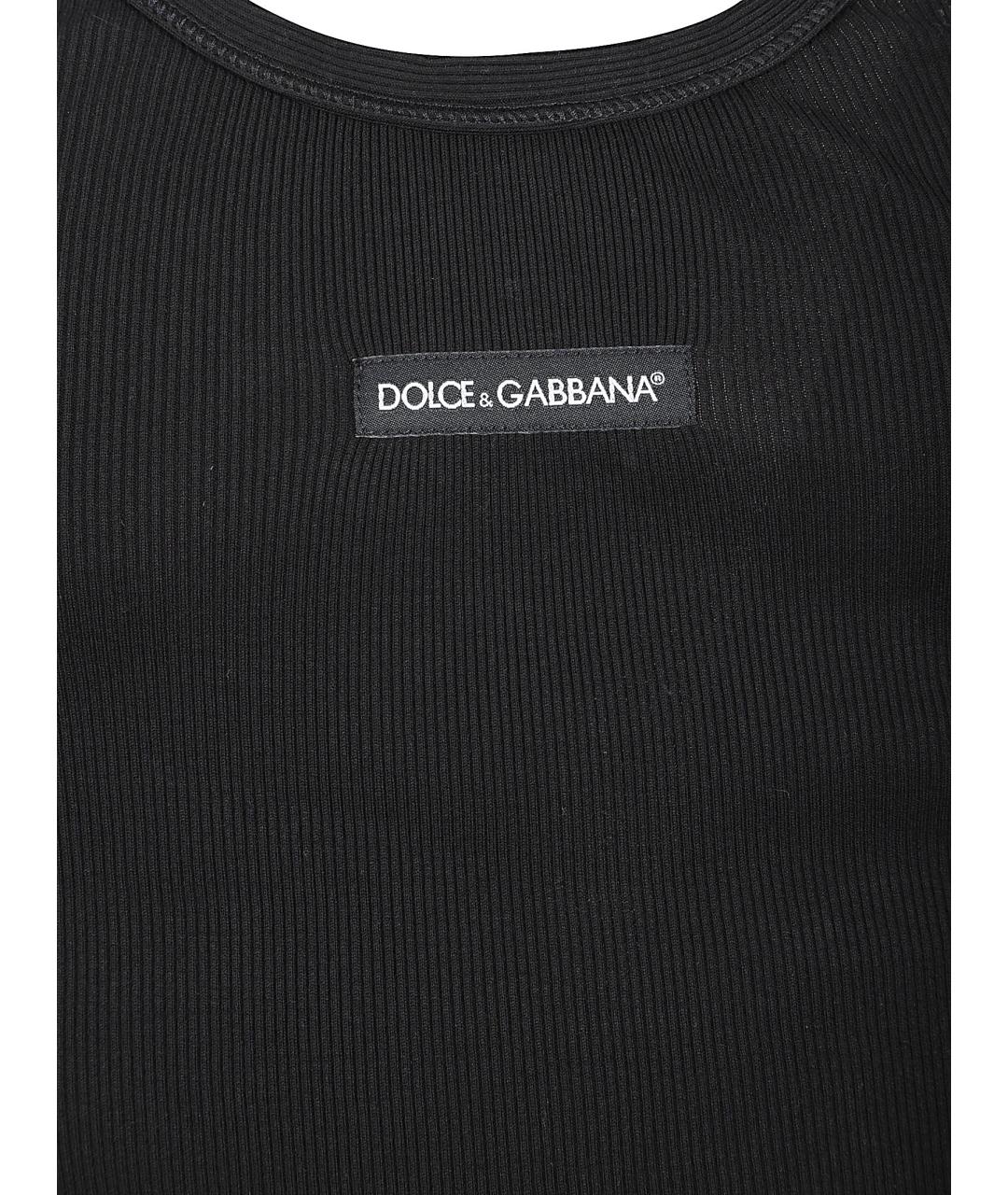 DOLCE&GABBANA Черная хлопковая майка, фото 2