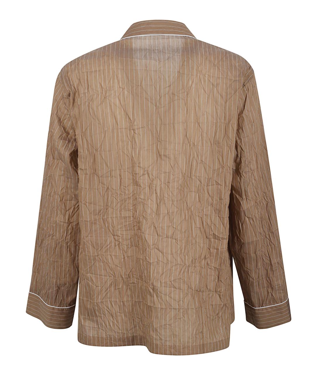 DOLCE&GABBANA Коричневая льняная кэжуал рубашка, фото 3