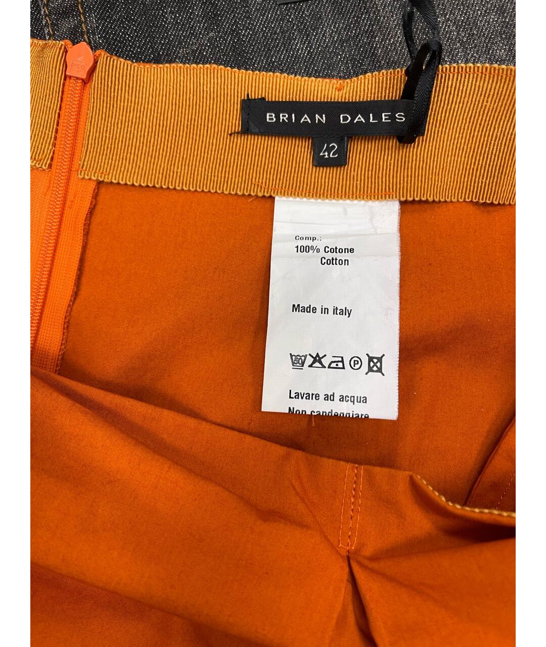 BRIAN DALES Оранжевая хлопковая юбка миди, фото 5