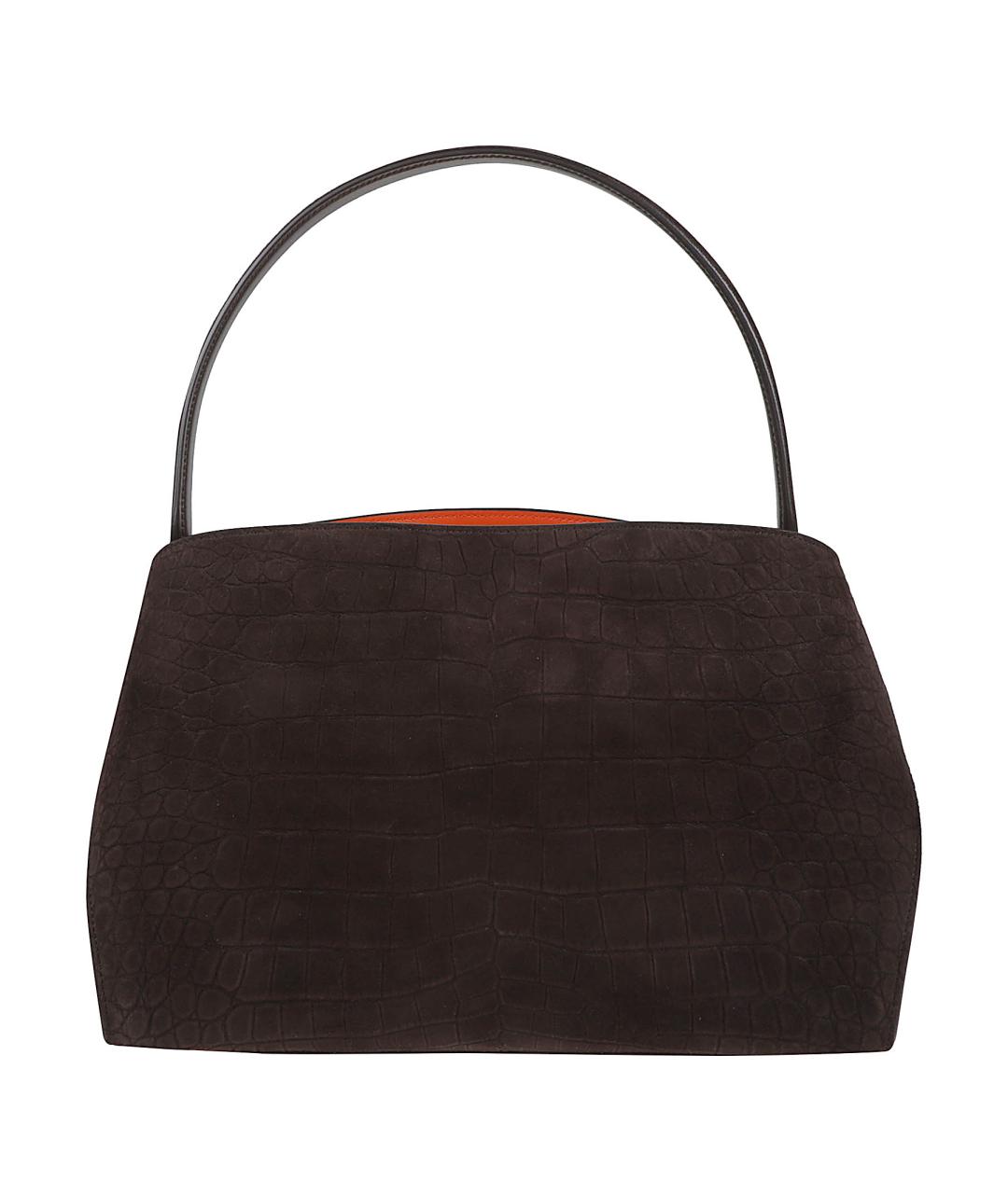 FERRAGAMO Коричневая замшевая сумка тоут, фото 2