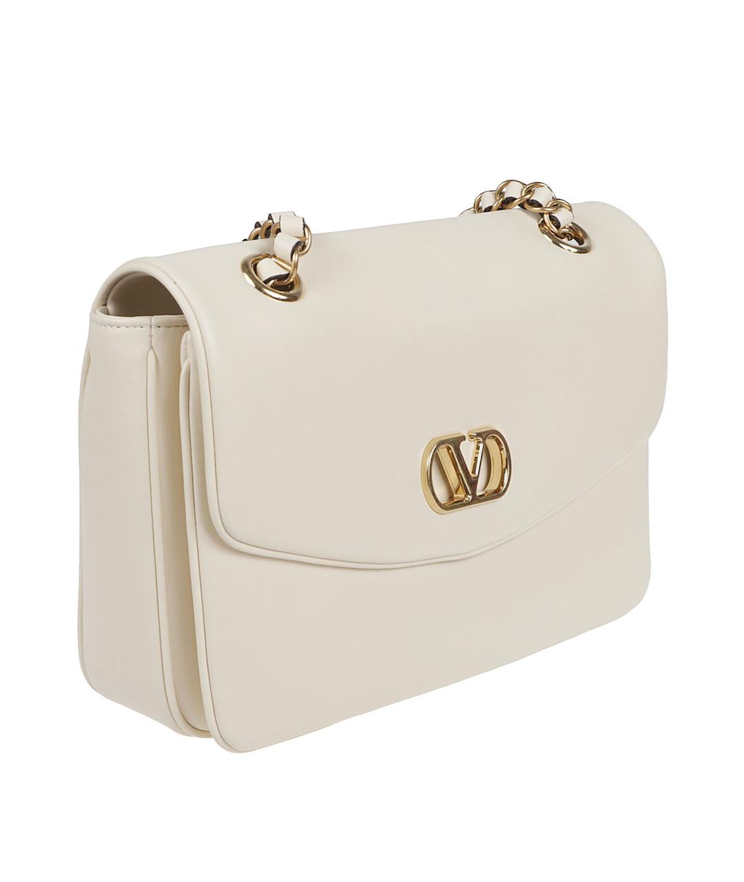 VALENTINO Белая кожаная сумка через плечо, фото 3