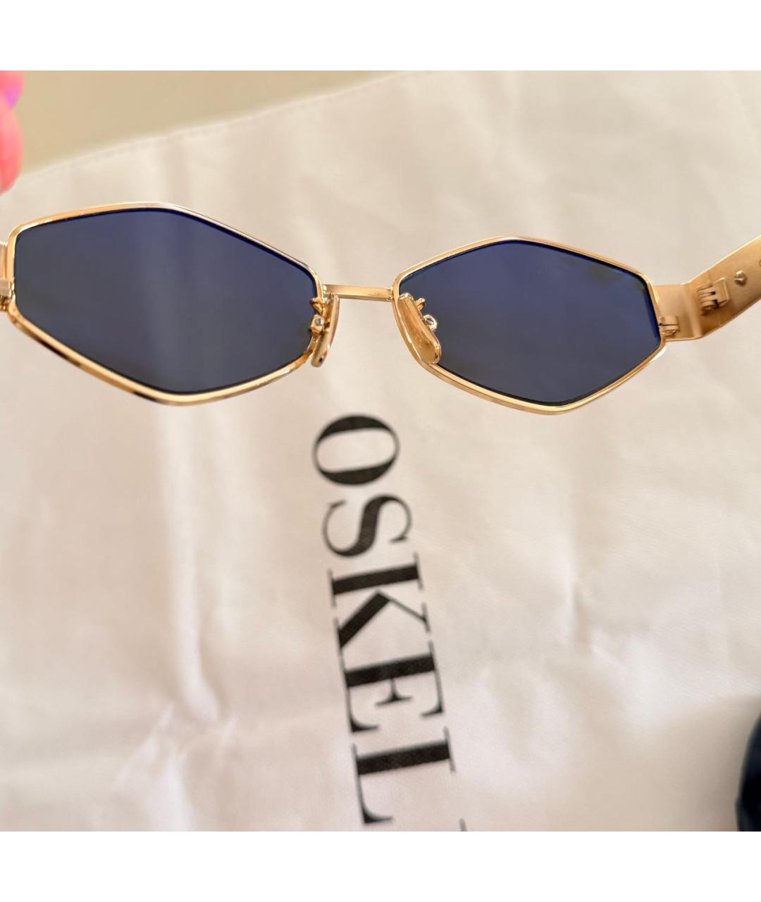 CELINE Золотые металлические солнцезащитные очки, фото 5