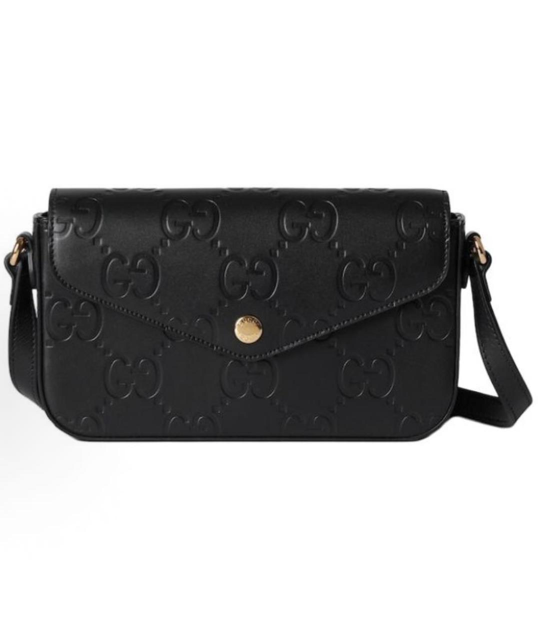 GUCCI Черная кожаная сумка через плечо, фото 6